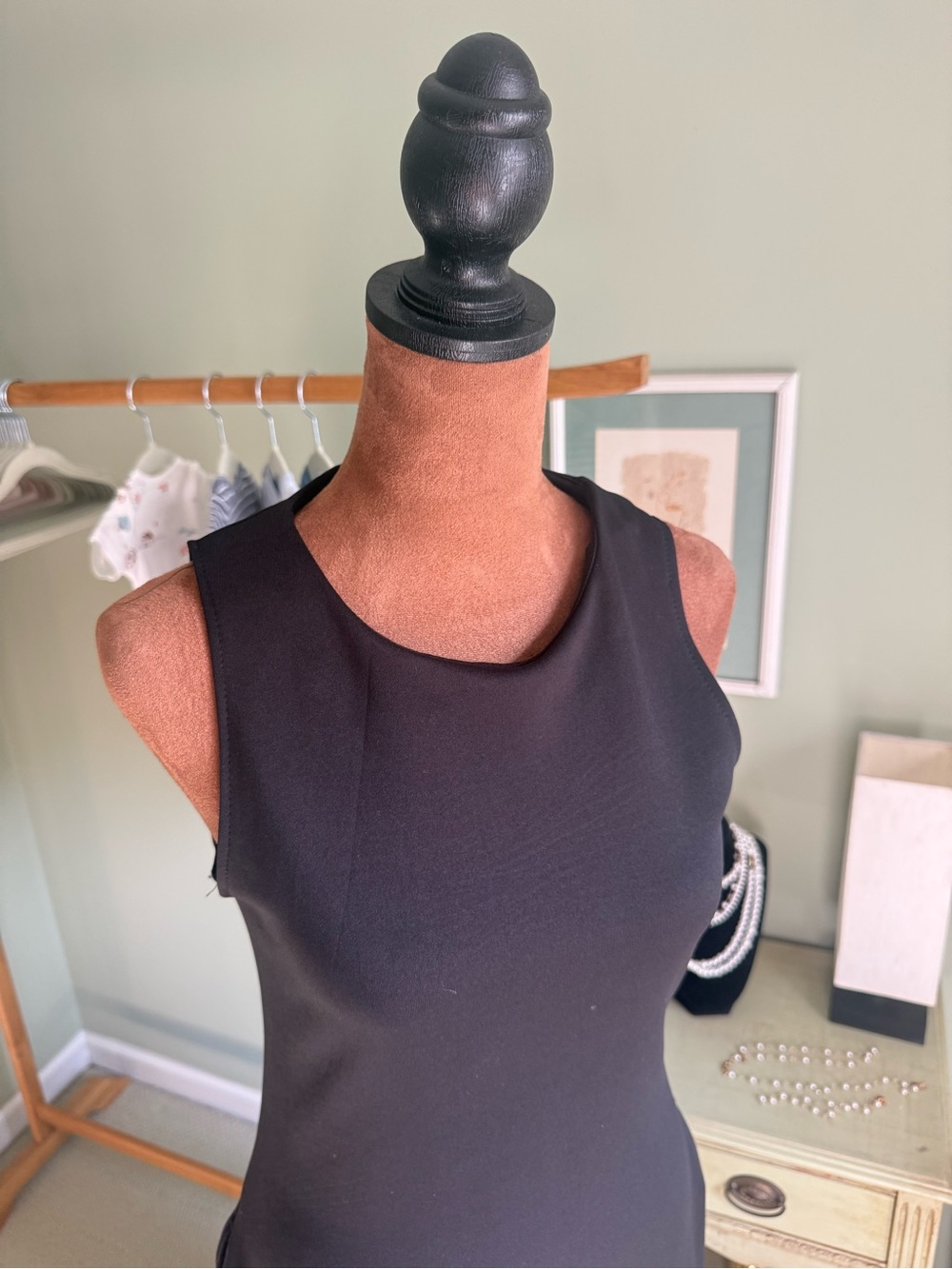 Sleeveless Black Maxi Dress with Bright Floral Appliqué - Picture 3 of 7